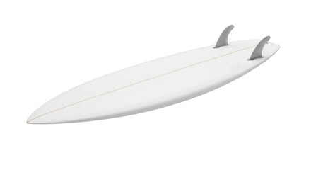 Obraz premium White surfboard with two fins for water sports isolated on transparent background