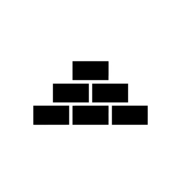 Black silhouette of a brick wall on a white background