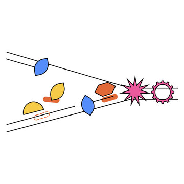 Vector illustration of DNA Replication Enzymes at Double Helix Unwinding Polymerase