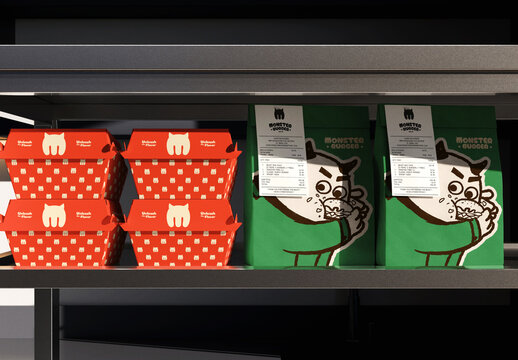 Burger Box and Pouch Mockup