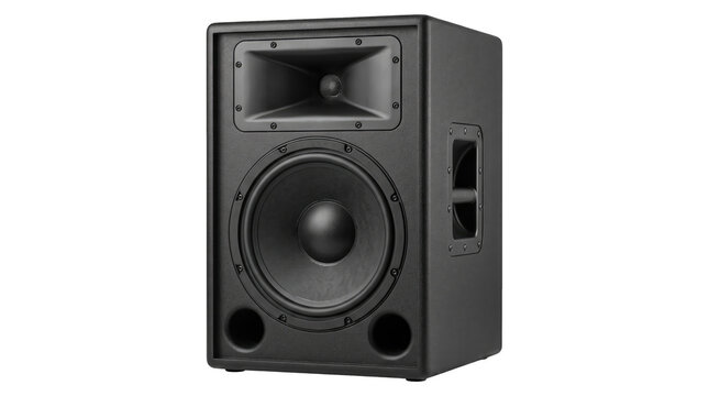Professional Black Studio Speaker Loudspeaker PNG Isolated on a transparent background