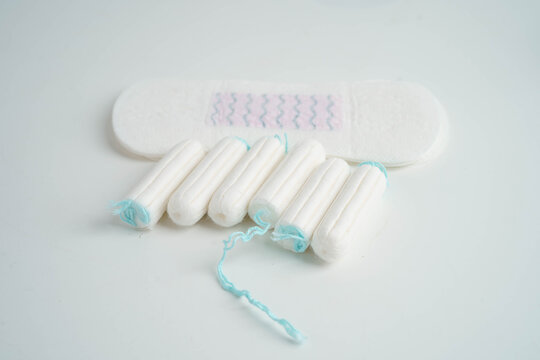 Cotton tampons for women hygiene menstrual period cycle protection.