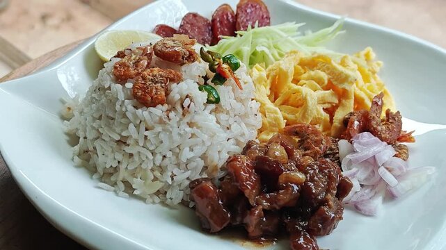 Rice mixed with shrimp paste