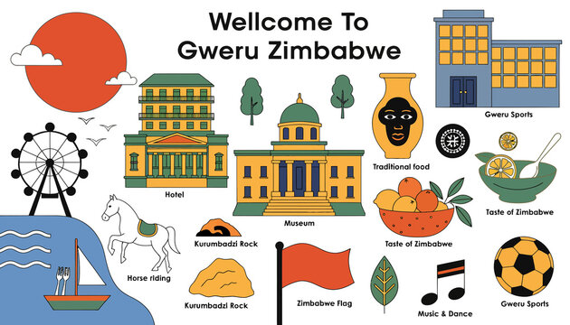 Welcome to Gweru, Zimbabwe: City Landmarks, Culture, and Landmarks Illustration