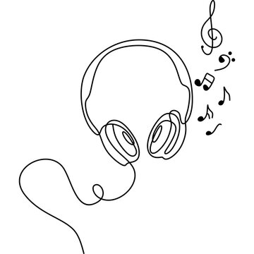 Music Headphones Doodle Collection