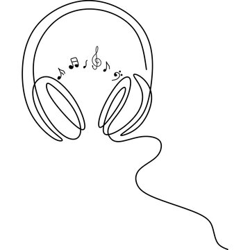 Music Headphones Doodle Collection