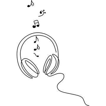 Music Headphones Doodle Collection