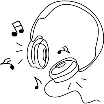 Music Headphones Doodle Collection