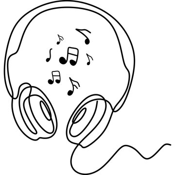 Music Headphones Doodle Collection