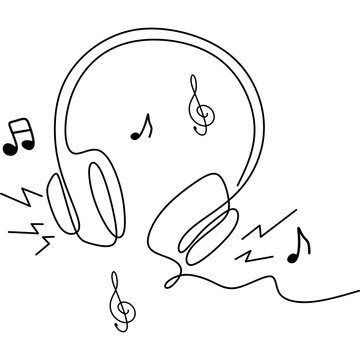 Music Headphones Doodle Collection