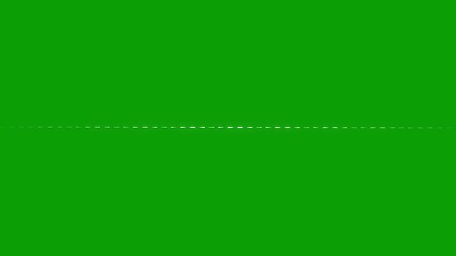 dotted line running upwards on green screen. Speed ​​Line for Flash Action Overlay . Cyan path from one point to another animation on black background. Dotted line animation. 4k
