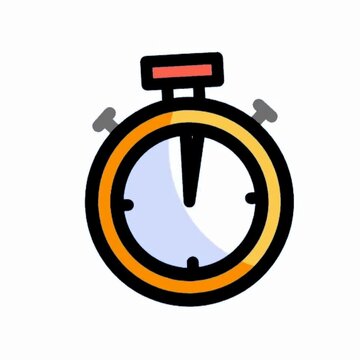Stopwatch with Time Progress Segment Icon, Chronometer Illustration