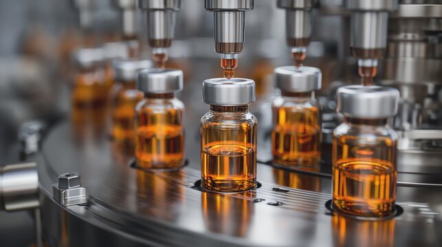 Vials in a modern pharmaceutical factory.