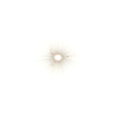 Fototapeta premium Realistic Radiating Sunlight Effect with Volumetric Rays and Intense Bright Central Light Source, Isolated Transparent PNG