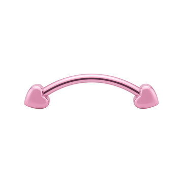 Pink heart belly button piercing ring jewelry isolated on transparent background