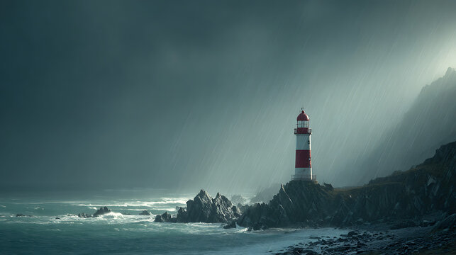 lighthouse in the sea