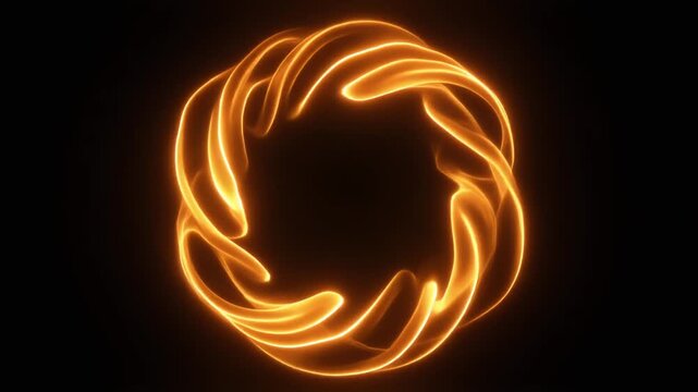 Warm-amber plasma ring rotating around dark center