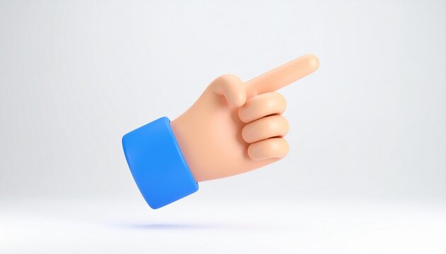 3D Pointing Hand with Blue Wristband Icon