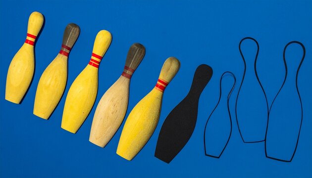 Yellow pins meet wireframe shadows in surreal minimalist contrast