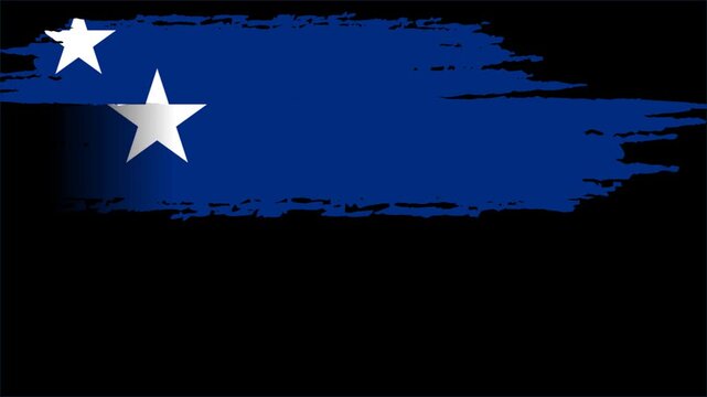 Curacao Flag Brush Stroke Animation, Cura&ccedil;ao National Flag Paint Effect with White Stars, Blue Patriotic Background 4K