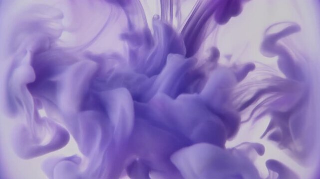 Deep violet color diffuses beneath translucent pale surface, spreading outward in organic waves against soft ivory with delicate artistic texture, gentle motion, and minimalist composition.