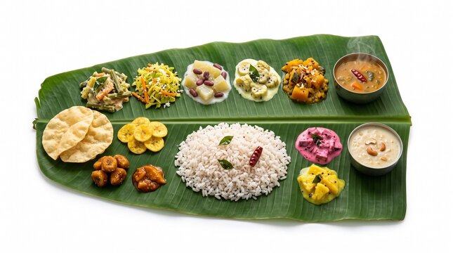 Traditional Kerala Onam Sadya Thali with Festive Food