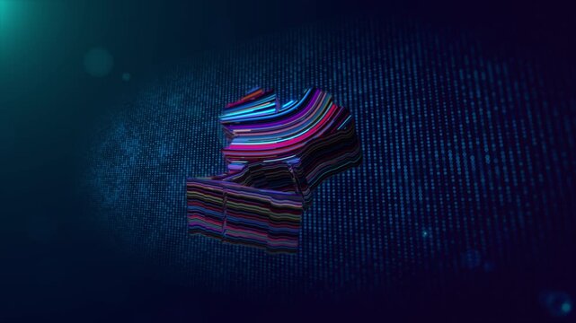 Futuristic Thailand map reveal animation with luminous 3D contours, flowing multicolored lines, blue particle grids, glowing effects, and atmospheric digital lighting.
