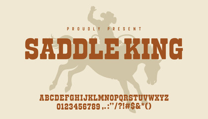 Vintage western slab serif display font for rugged branding and logo design © 777SKYLABS