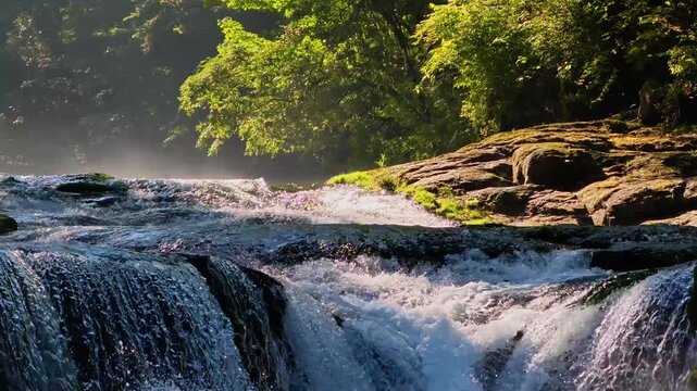 夏の菊池渓谷　四十三万滝