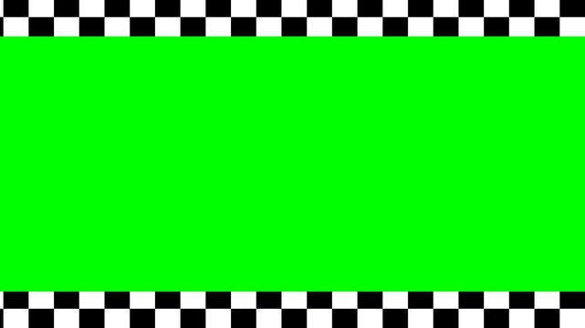Green Screen with Black and White Checkerboard Border Frame