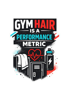 Gym Hair Is A Performance Metric | Modern Minimalist Fitness T-Shirt Graphic