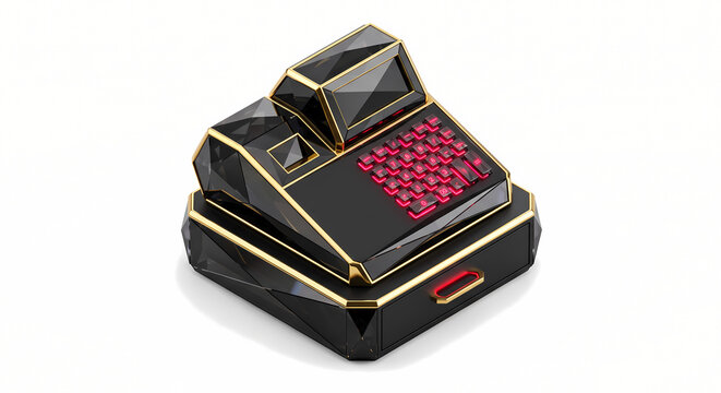 3D Faceted Crystal Electronic Cash Register
