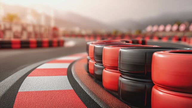 Close-up of racing tires on a racetrack.