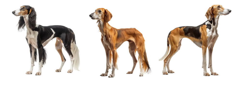 Estonian hound hunting dogs set isolated on transparent background