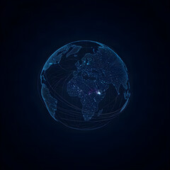 Fototapeta premium AI Neural Network Globe with Global Digital Data Connections