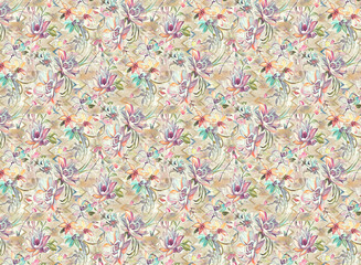 Obraz premium seamless pattern with colorful flowers