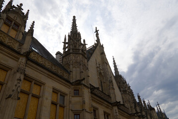 Fototapeta premium Close-up of Palace of Justice at French city of Rouen on a summer day. Photo taken July 13th, 2026, Rouen, Normandie, France.