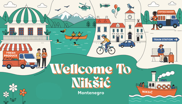Welcome To Nik?ic, Montenegro: Vibrant Cityscape with People, Activities, and Local Charm