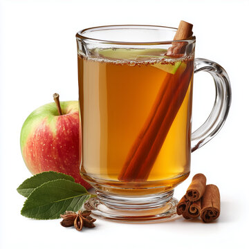 Hot Apple Cinnamon Tea Glass Cup with Fruit