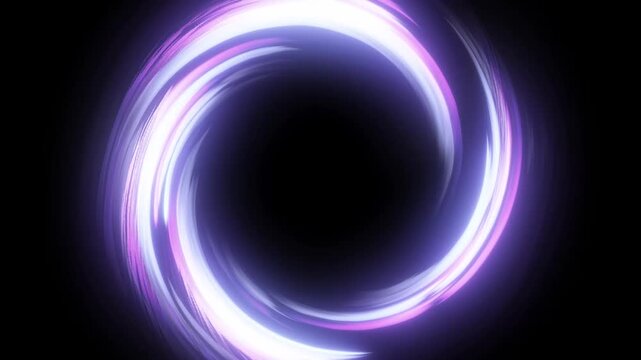 Glowing Abstract Circular Energy Ring Portal on Black Background