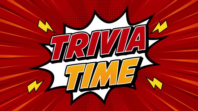 4K Trivia Time Animation on Comic Style Background