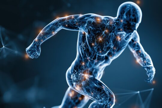Scientific illustration of human growth hormone