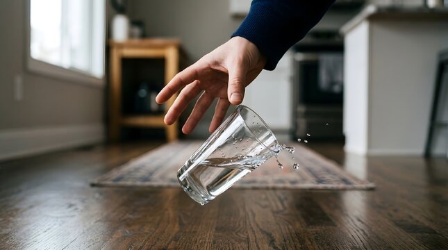 A glass fell to the floor.