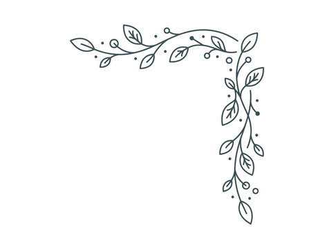 Elegant leafy vine corner accent for wedding invitations.