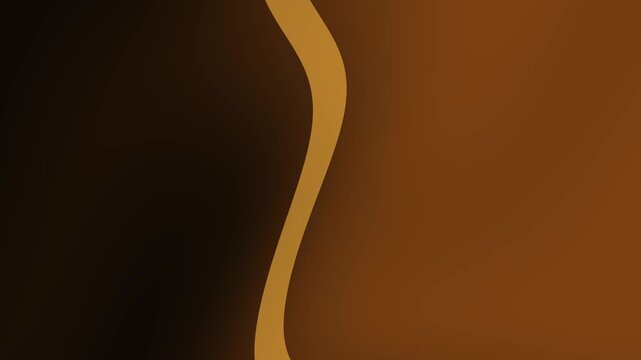 Abstract golden curved band divides a dark brown and warm amber background, creating a minimalist composition with soft gradients and subdued lighting