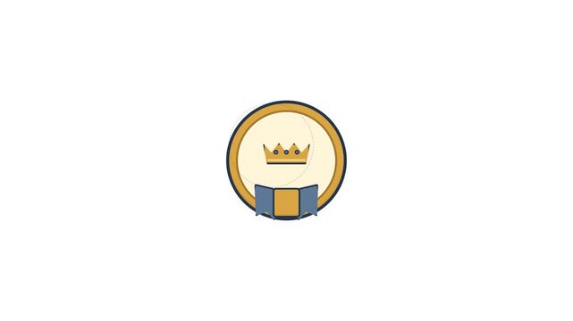 Crown Achievement Badge Animation on White