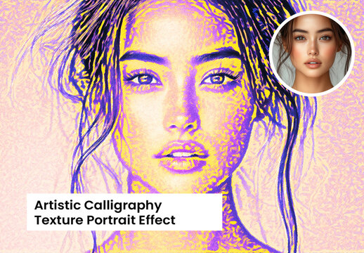Artistic Calligraphy Texture Portrait Effect