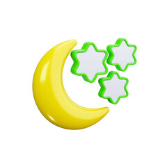 crescent 3d render icons © HacaStudio