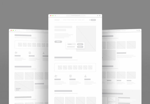 Modern Landing Page Wireframe Website UI Template