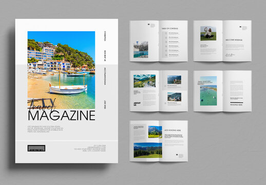 Modern Minimalist Travel Magazine Layout Template